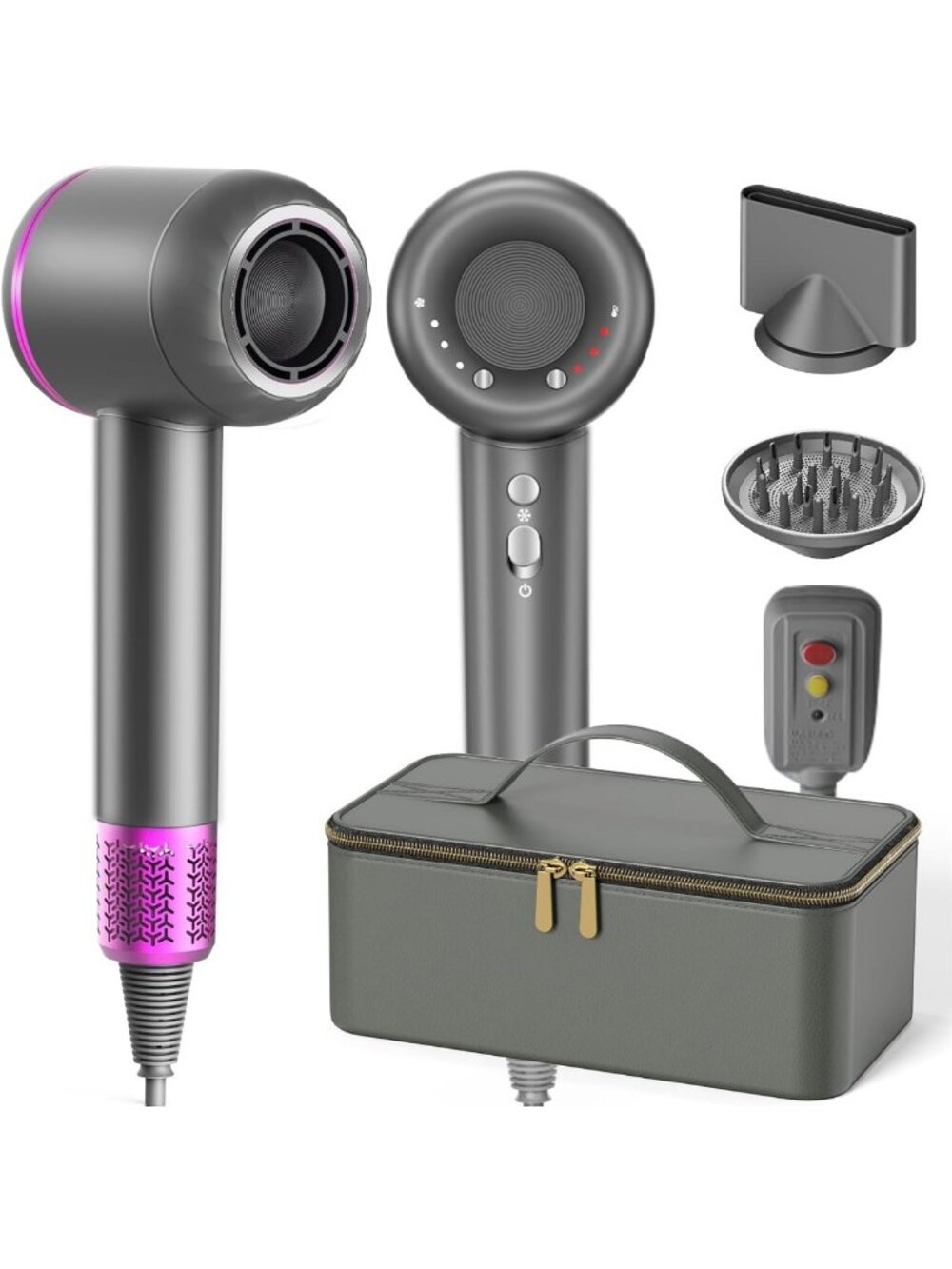 High-Speed Ionic Hair Dryer with Carry Case, 160,000 RPM, Fast Drying Tool
